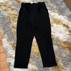 Maurices Dressy "Paperbag" Style Tie Black High-Waisted Pants